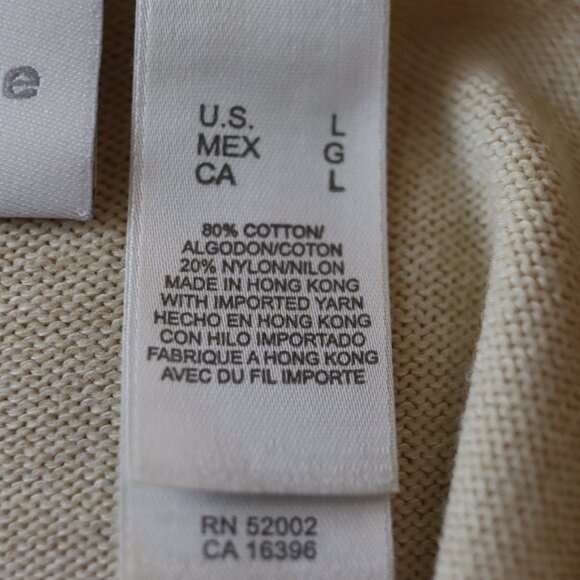 Liz Claiborne Cream Floral Appliqué Cotton Rayon Cardigan L Full Back Embroidery - Picture 16 of 16